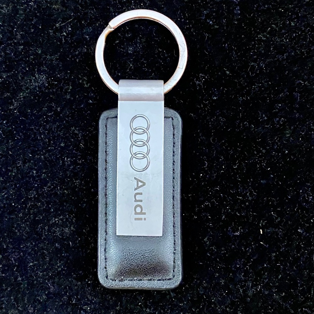 Audi Leather Keychain Metal Key Fob Rings Emblem Audi Exchange Dealership